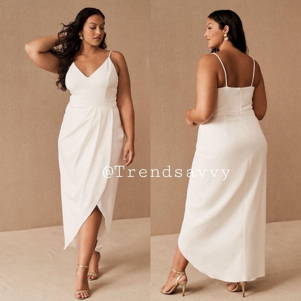 Anthropologie BHLDN Caron Ivory Bridal Midi Dress Size 6 Wedding NWT - Picture 9 of 12